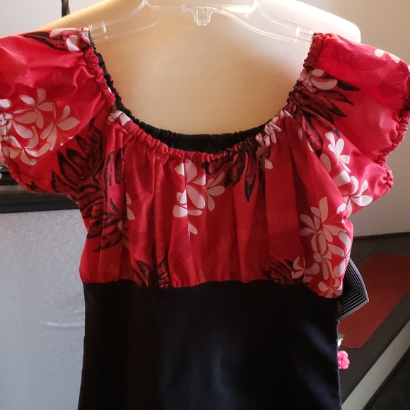 Mode Merr Pinup Girl Peasant Tiki Top Size M NWT - Picture 2 of 3